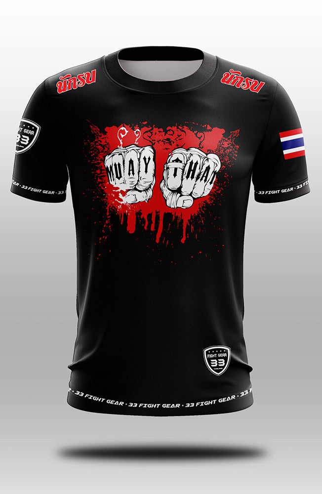 Muay Thai Microfiber T-Shirt 007 Black