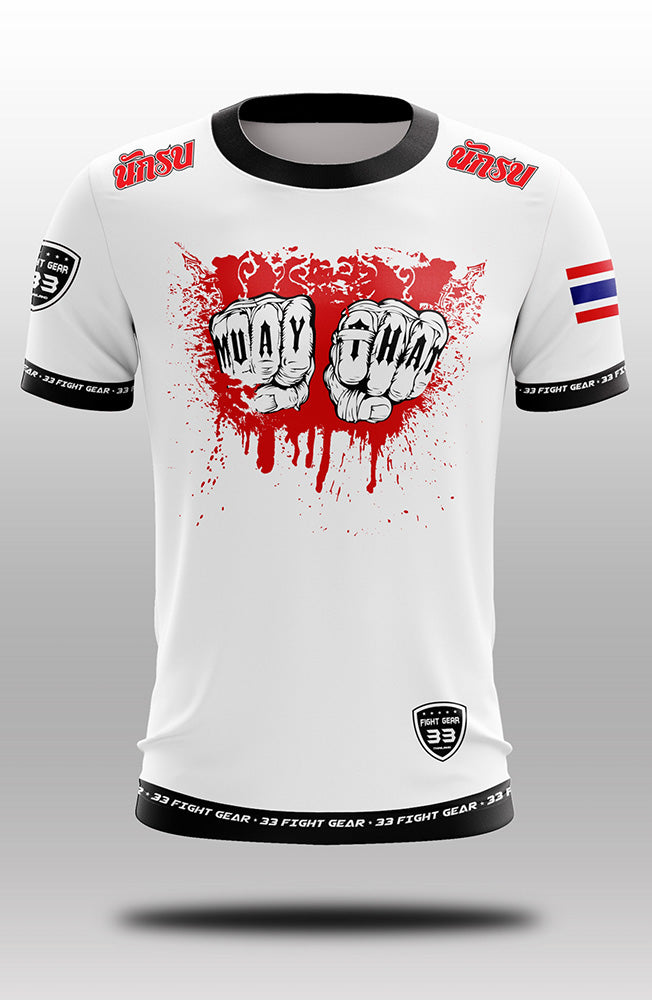 Muay Thai Microfiber T-Shirt 007 White