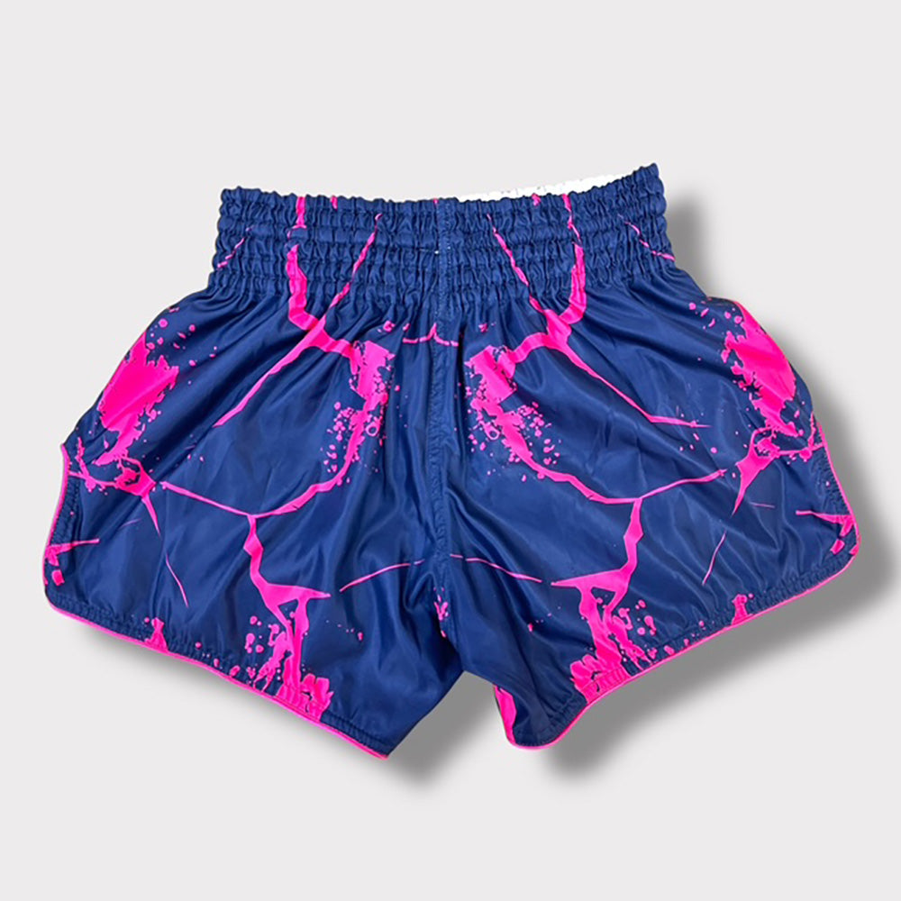 Muay Thai Retro Shorts -MicroFiber Blue/Pink