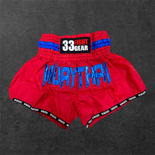 Muay Thai Shorts - Nylon RipStop - Red/Blue