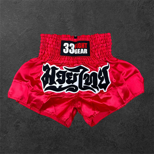 Muay Thai Shorts - Satin - Red