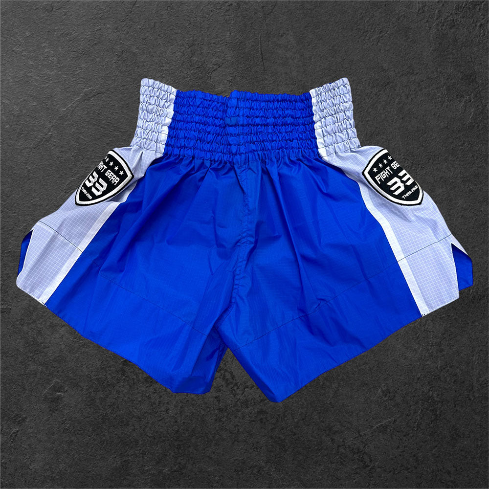 Muay Thai Shorts - Nylon RipStop - Blue/White