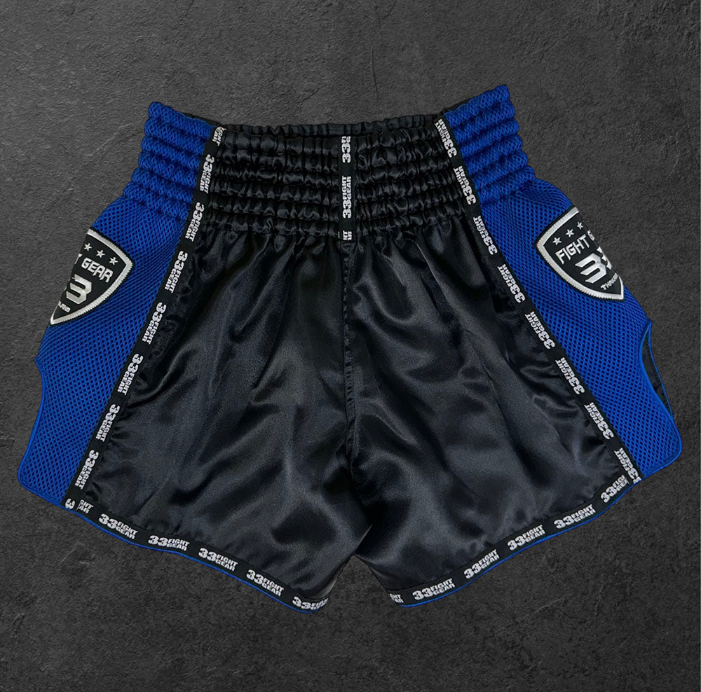 Muay Thai Retro Shorts - Mesh Blue