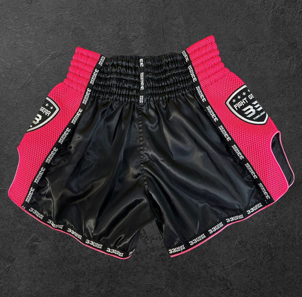 Muay Thai Retro Shorts - Mesh Pink Neòn