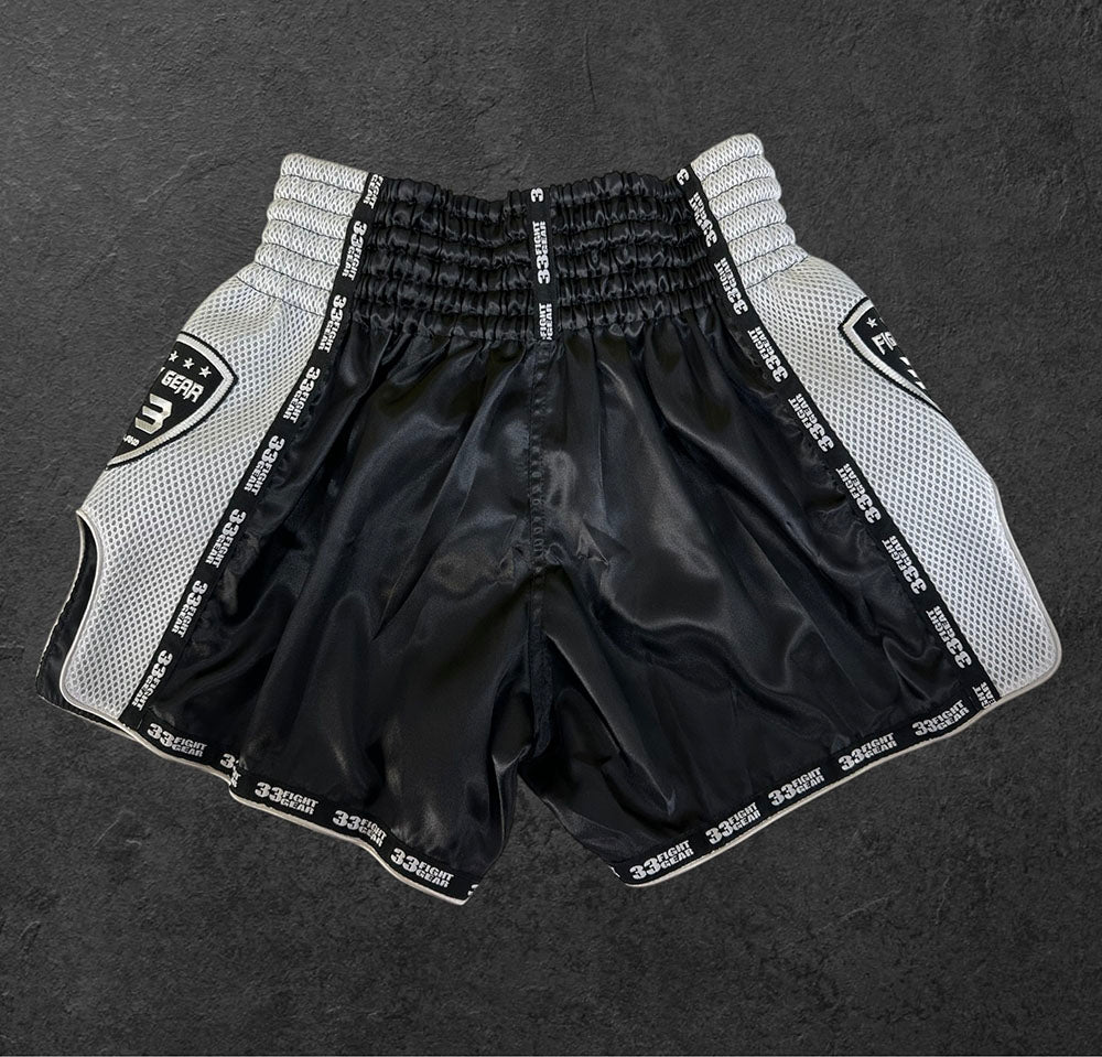 Muay Thai Retro Shorts - Mesh White