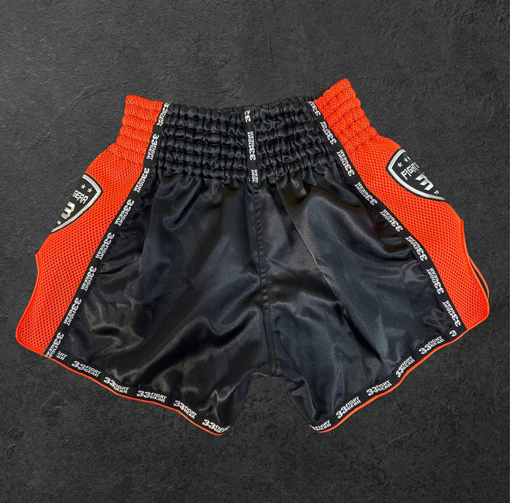 Muay Thai Retro Shorts - Mesh Orange Neòn