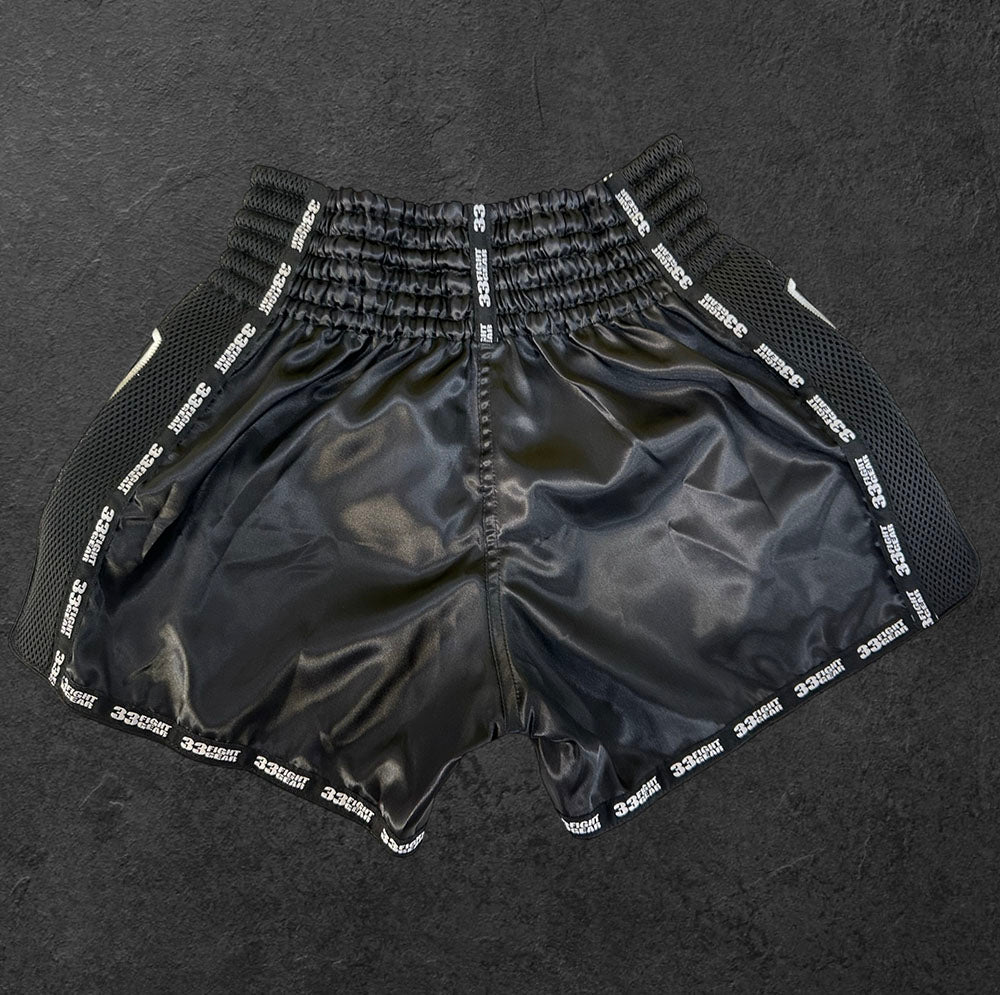 Muay Thai Retro Shorts - Mesh Black